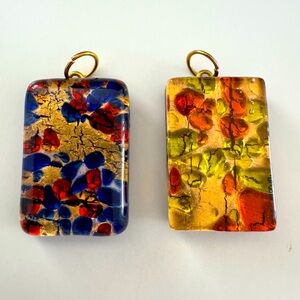 Murano Glass Colorful Rectangular Pendants
